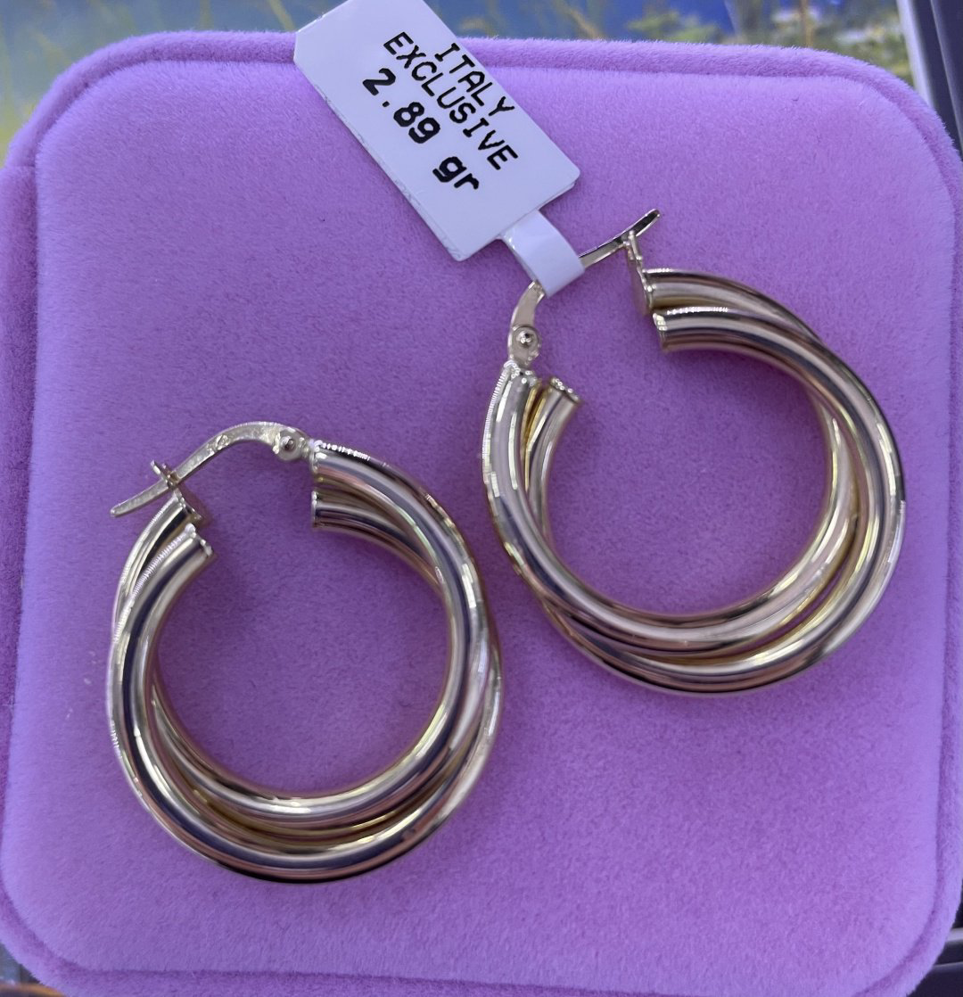 Серьги Exclusive Italy 5688754 вес 2.89 г золото, без вставок купить,NaN
