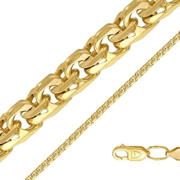 Цепь Бронницкий Ювелир 52050382160_60 длина 60 см, вес 12.23 г золото, плетение бисмарк купить,NaN