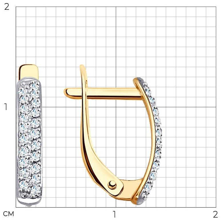 Серьги SOKOLOV 027265 вес 1.54 г золото, фианит купить,NaN