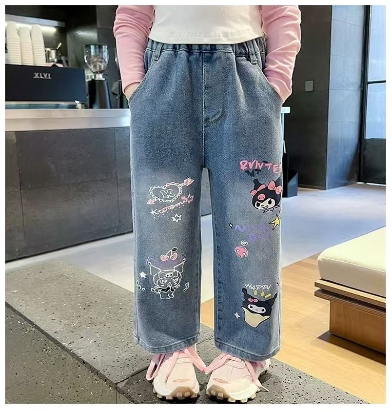Джинсы прямые Kuromi синий купить,NaN
