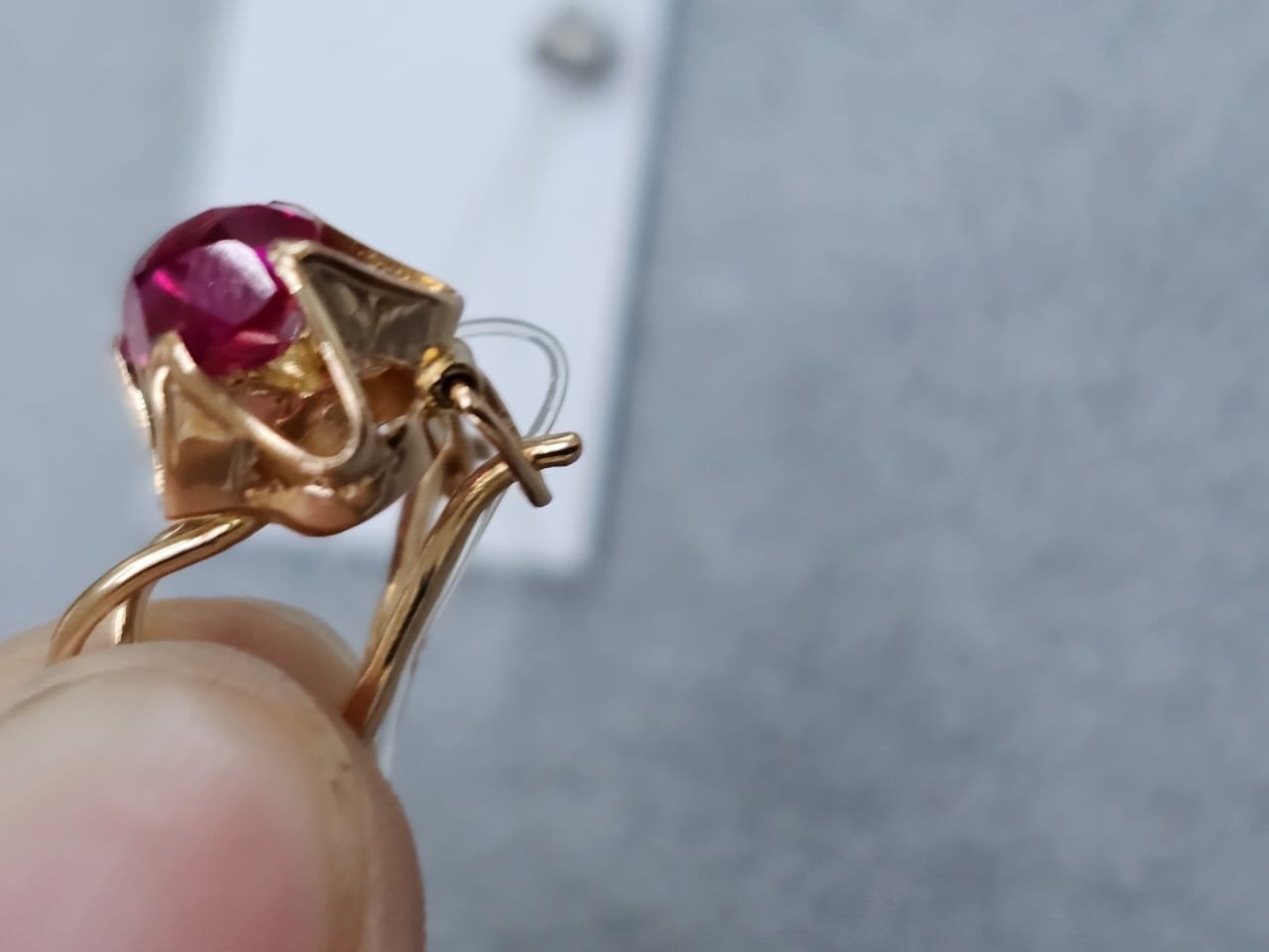 Серьги Anartxy Gold_Anar вес 2.66 г золото, рубин купить,NaN