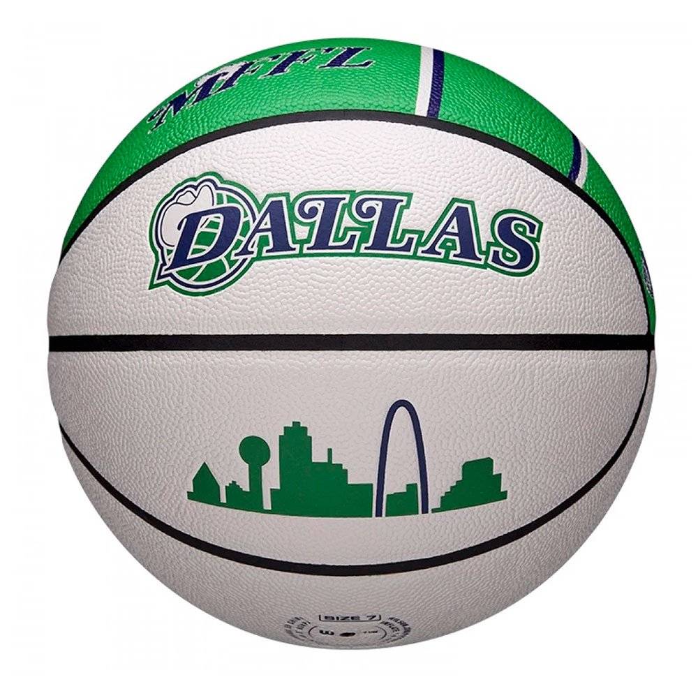Мяч баскетбольный Wilson NBA Team City Collector Dallas Mavericks 7 WZ4003907XB7 бело-зеленый купить,NaN