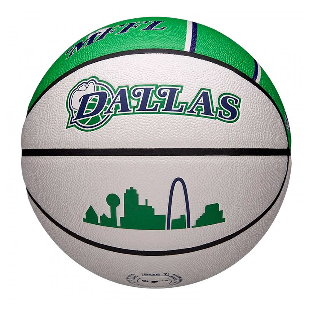 Мяч баскетбольный Wilson NBA Team City Collector Dallas Mavericks 7 WZ4003907XB7 бело-зеленый купить,NaN