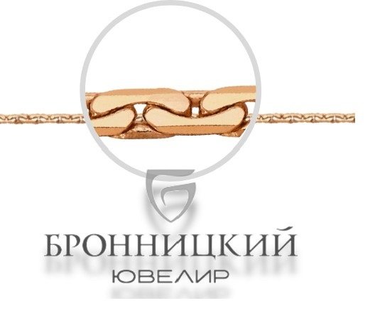 Цепь Бронницкий Ювелир 11055141150 длина 50 см, вес 5.43 г золото, плетение якорное купить,NaN