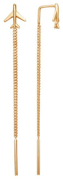 Серьги-цепочки DINASTIA 015522-1000 вес 0.75 г золото, без вставок купить,NaN