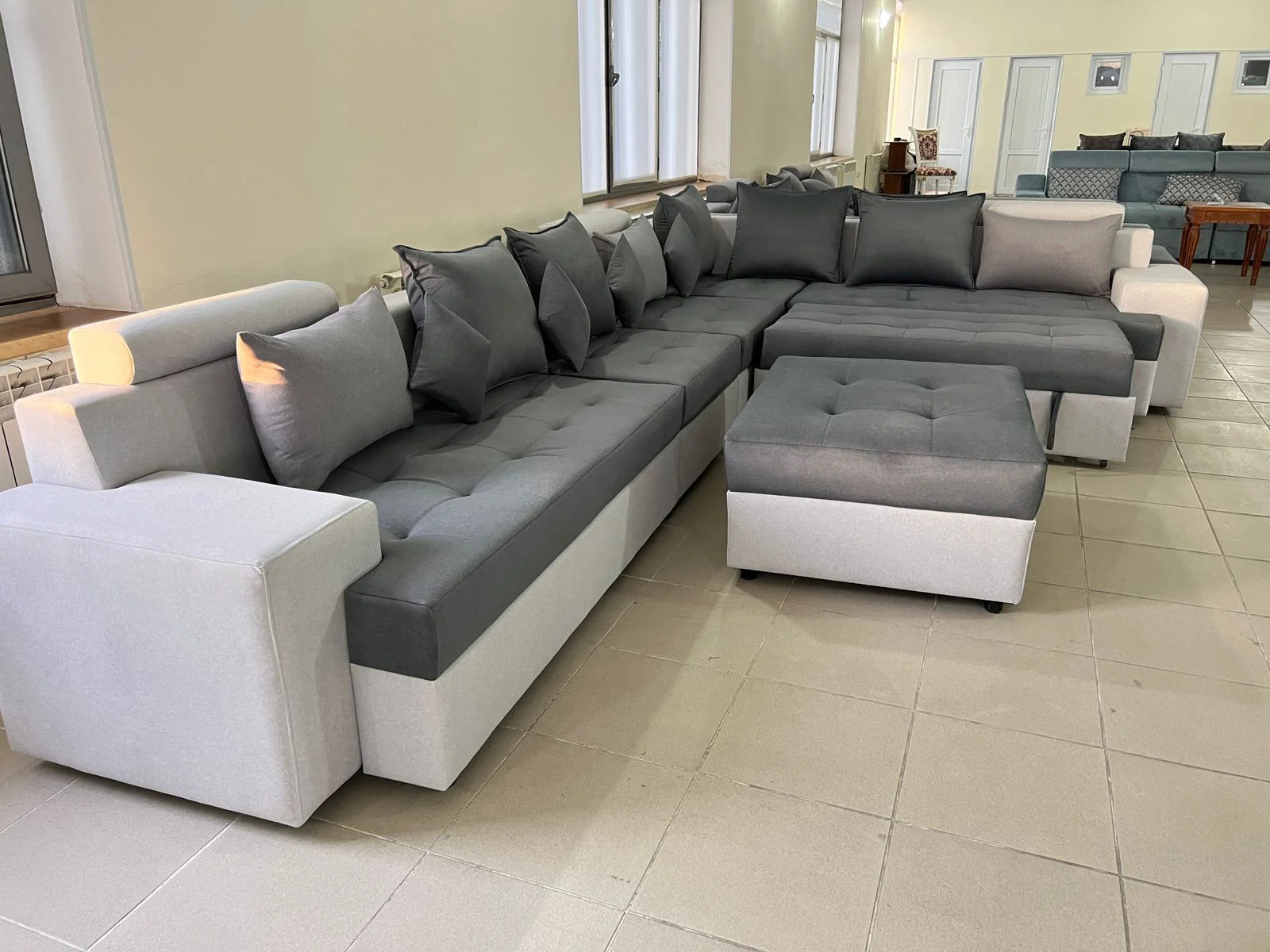 Диван Aibyn Star 90x440x280 см cеро-белый купить,710000
