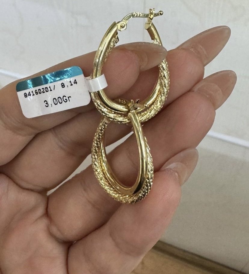Серьги Italy Exclusive 888 вес 3 г золото, без вставок купить,NaN