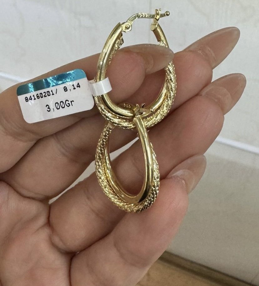 Серьги Italy Exclusive 888 вес 3 г золото, без вставок купить,NaN