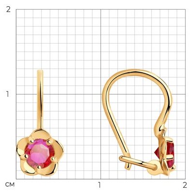 Серьги SOKOLOV 727469 вес 0.86 г золото, корунд купить,NaN
