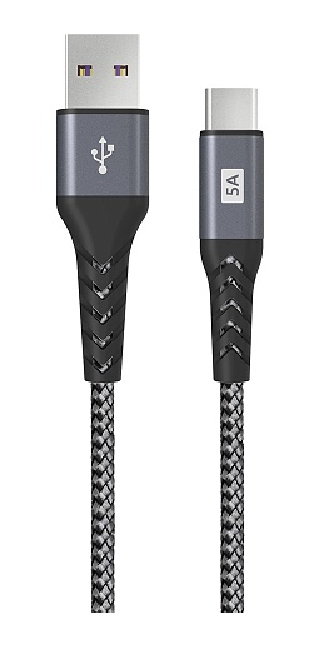 Кабель Olmio Supercharge 5A 1.2м серый