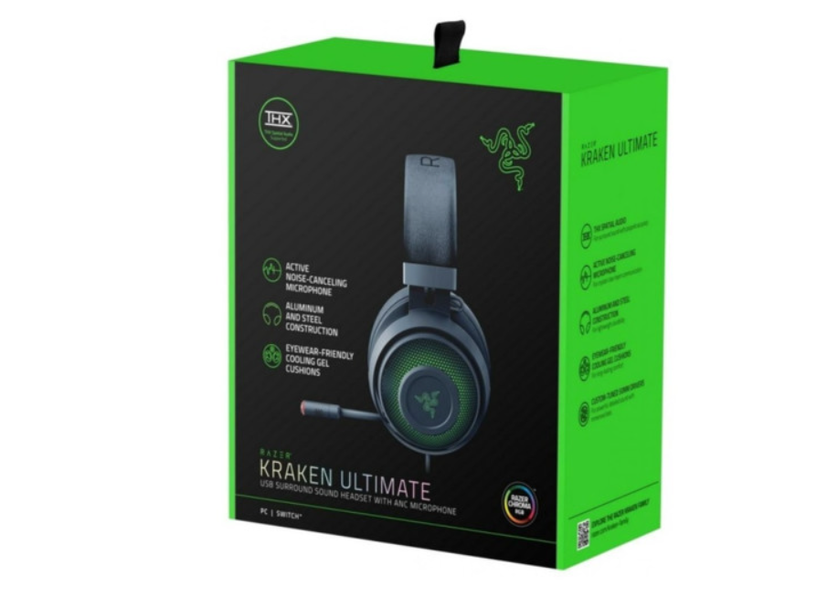 Наушники Razer Kraken Ultimate черно-зеленые купить,NaN