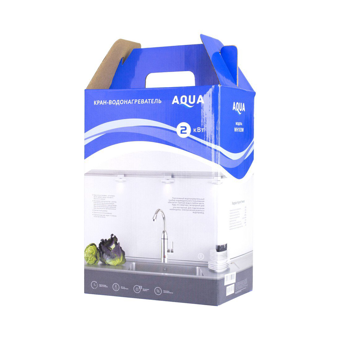 Кран водонагреватель Aqua WH103W серебристый купить,NaN