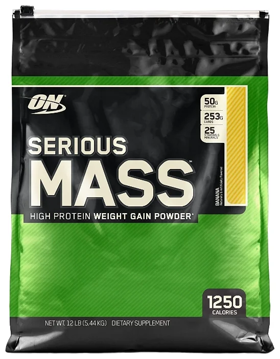 Гейнер Optimum Nutrition Serious Mass банановый 5.44 кг