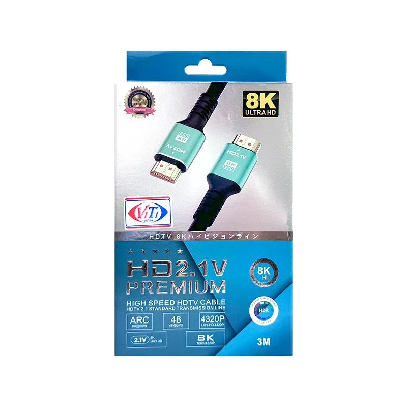Кабель ViTi HDMI 1.5м 2.1 Black Green