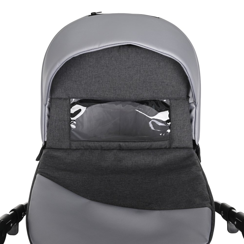 Коляска 2в1 Pituso Nino Кожа Antracyt/Metalic Grey купить,NaN