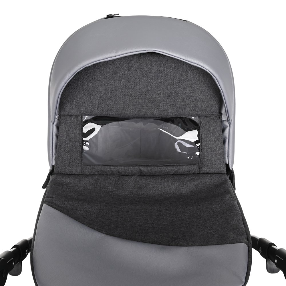 Коляска 2в1 Pituso Nino Кожа Antracyt/Metalic Grey купить,NaN