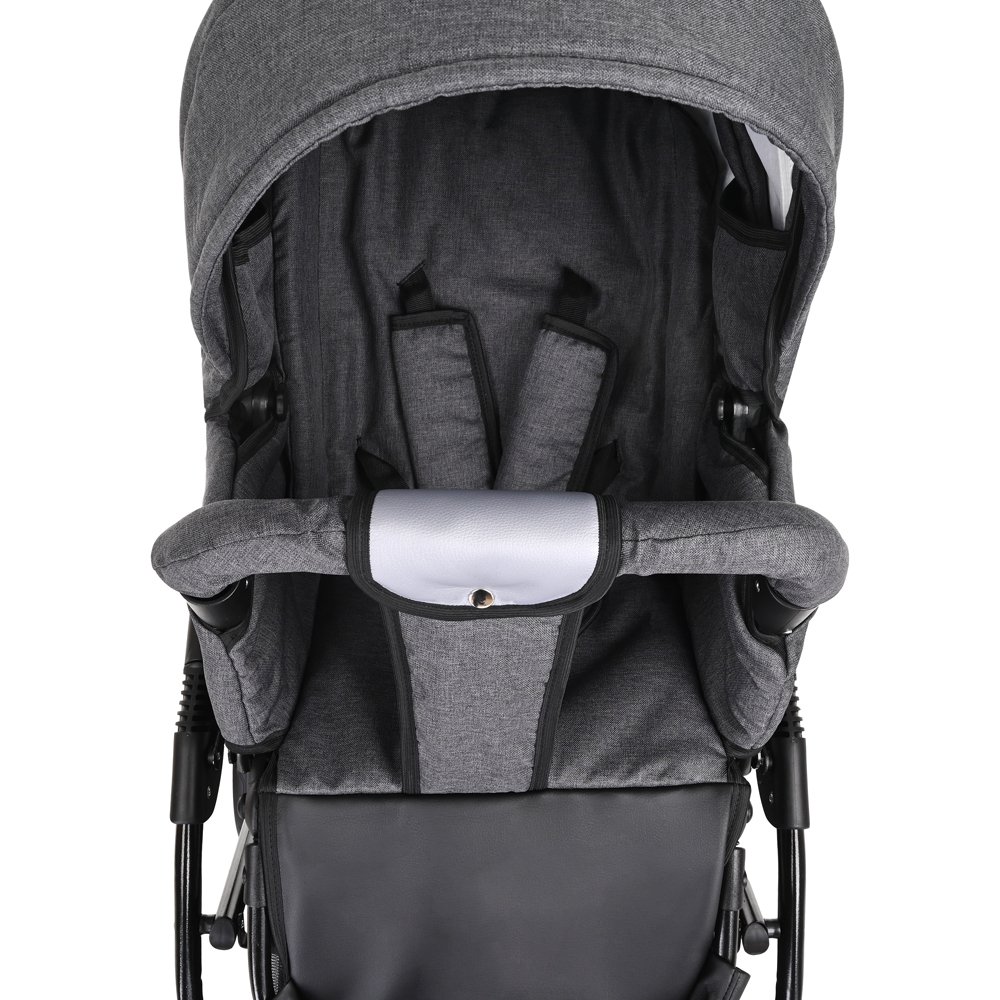 Коляска 2в1 Pituso Nino Кожа Antracyt/Metalic Grey купить,NaN