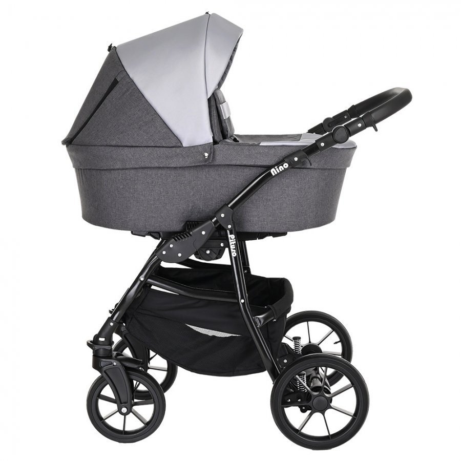 Коляска 2в1 Pituso Nino Кожа Antracyt/Metalic Grey купить,NaN
