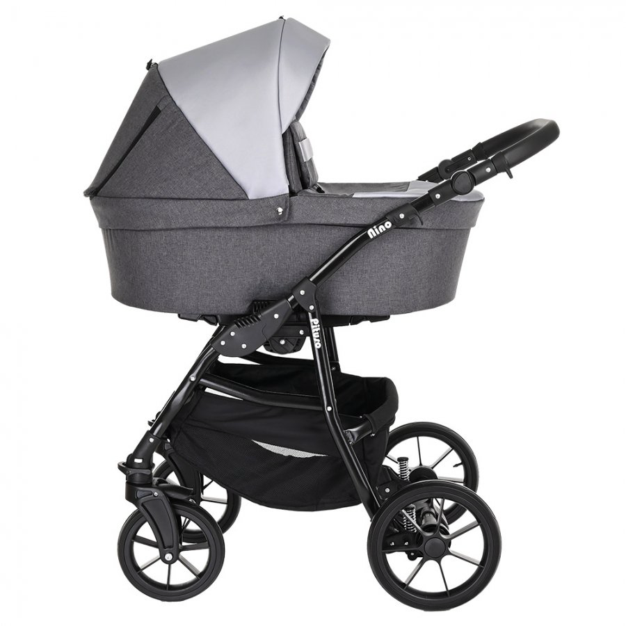 Коляска 2в1 Pituso Nino Кожа Antracyt/Metalic Grey купить,NaN