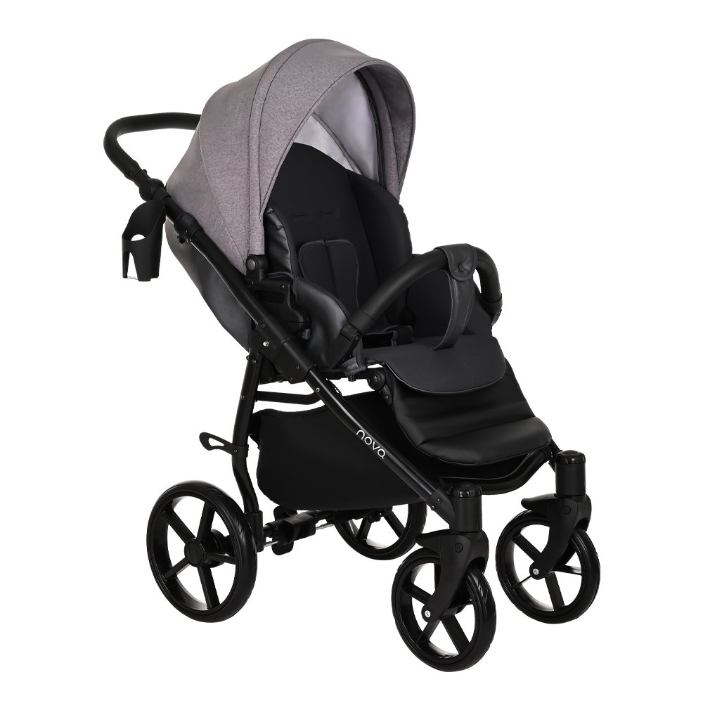 Коляска 2в1  Tutis Novo Кожа  Antracite Metalic/Grey Reflective Print купить,NaN