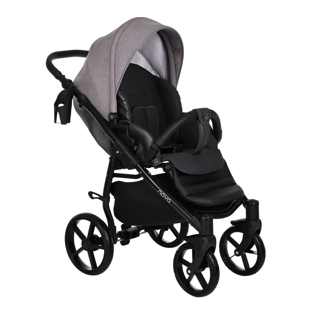 Коляска 2в1  Tutis Novo Кожа  Antracite Metalic/Grey Reflective Print купить,NaN
