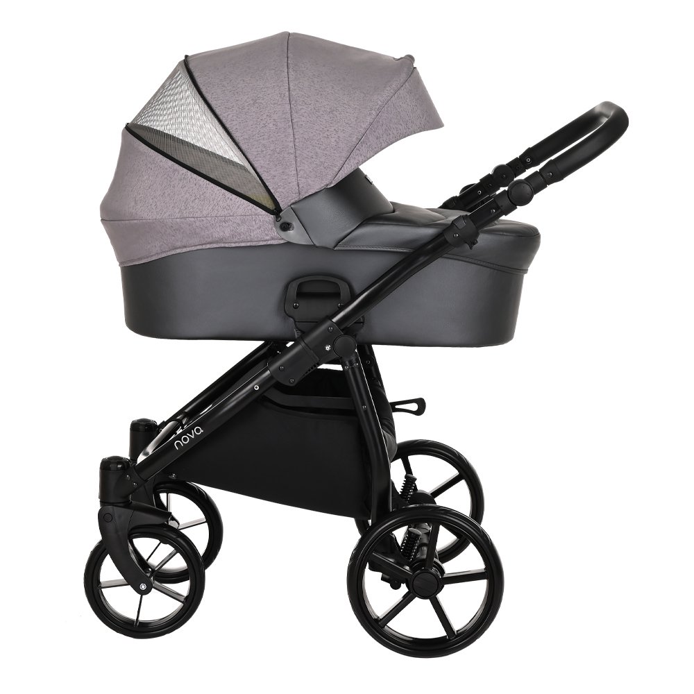 Коляска 2в1  Tutis Novo Кожа  Antracite Metalic/Grey Reflective Print купить,NaN