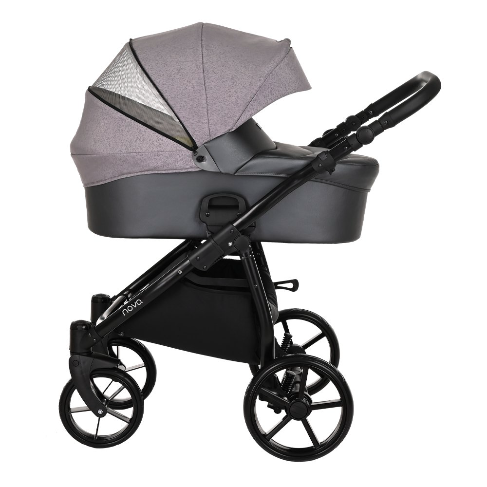 Коляска 2в1  Tutis Novo Кожа  Antracite Metalic/Grey Reflective Print купить,NaN
