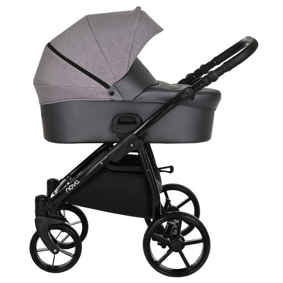 Коляска 2в1  Tutis Novo Кожа  Antracite Metalic/Grey Reflective Print купить,NaN