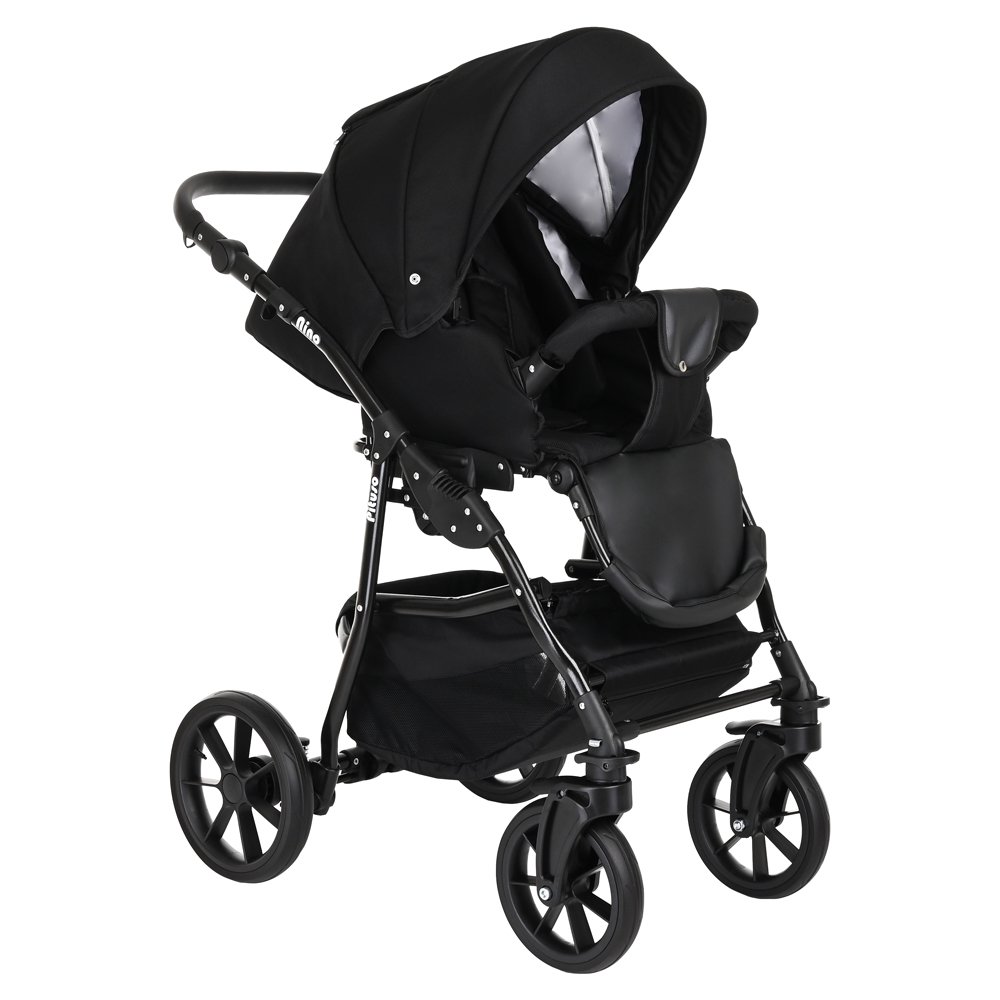 Коляска 2в1 Pituso Nino Кожа Black купить,0