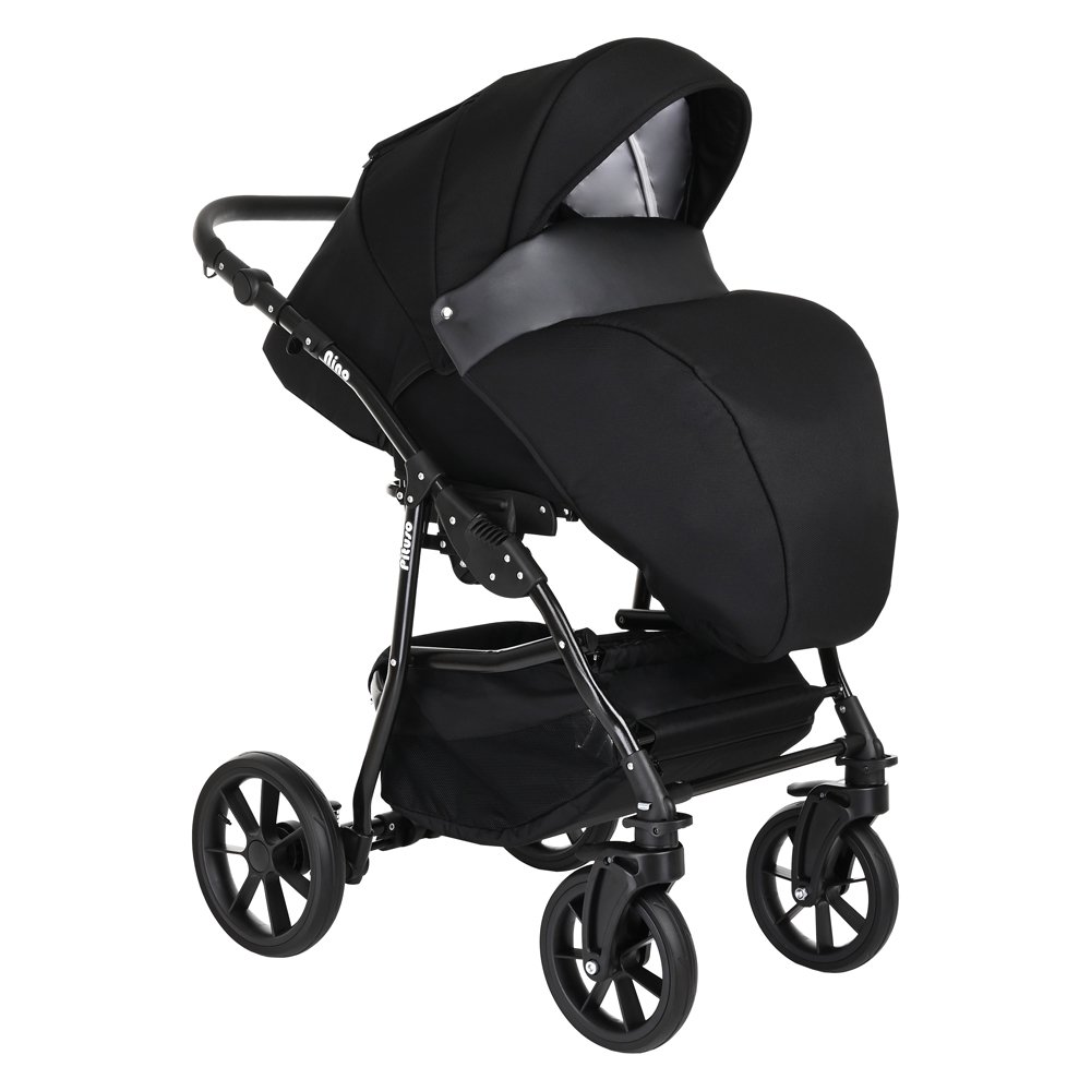 Коляска 2в1 Pituso Nino Кожа Black купить,0