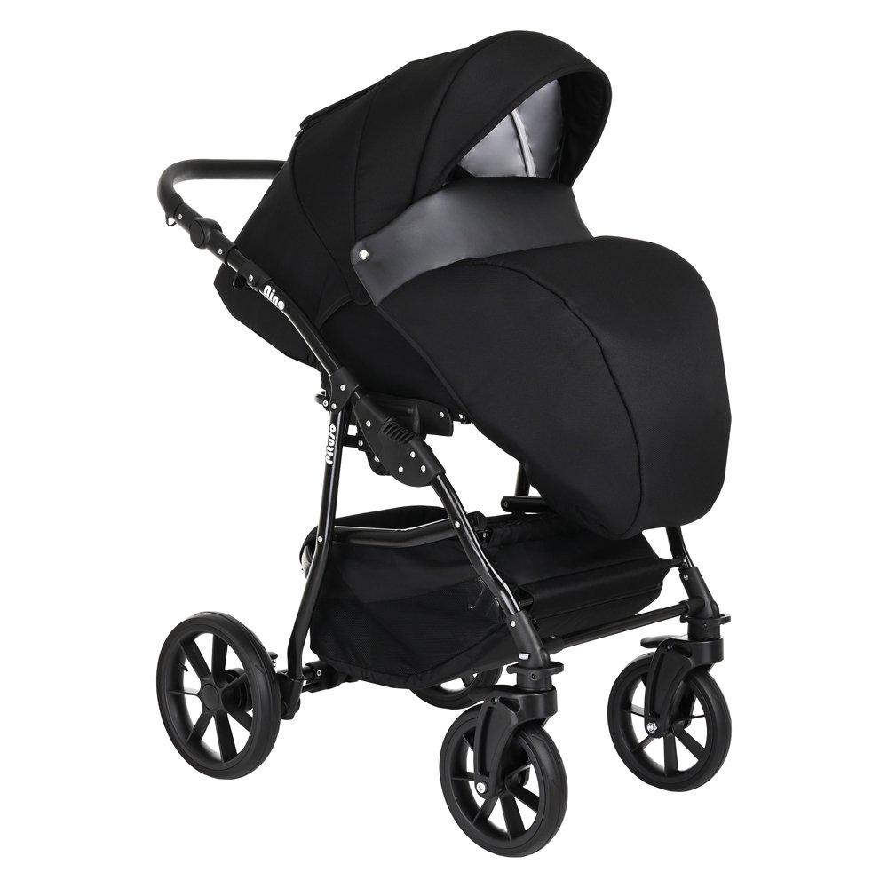 Коляска 2в1 Pituso Nino Кожа Black купить,NaN
