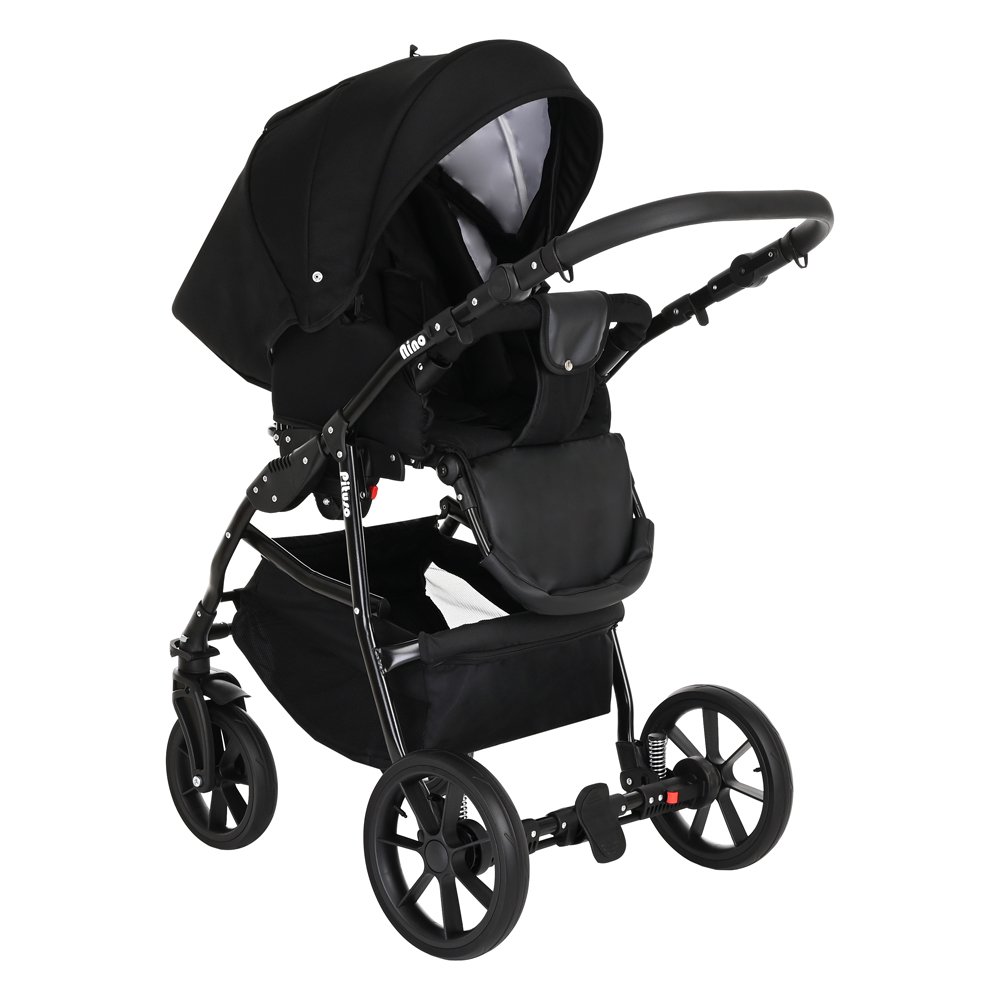 Коляска 2в1 Pituso Nino Кожа Black купить,0