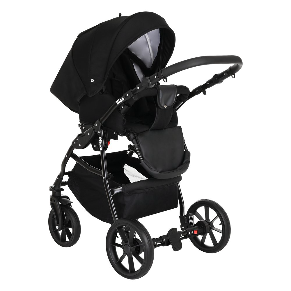 Коляска 2в1 Pituso Nino Кожа Black купить,NaN