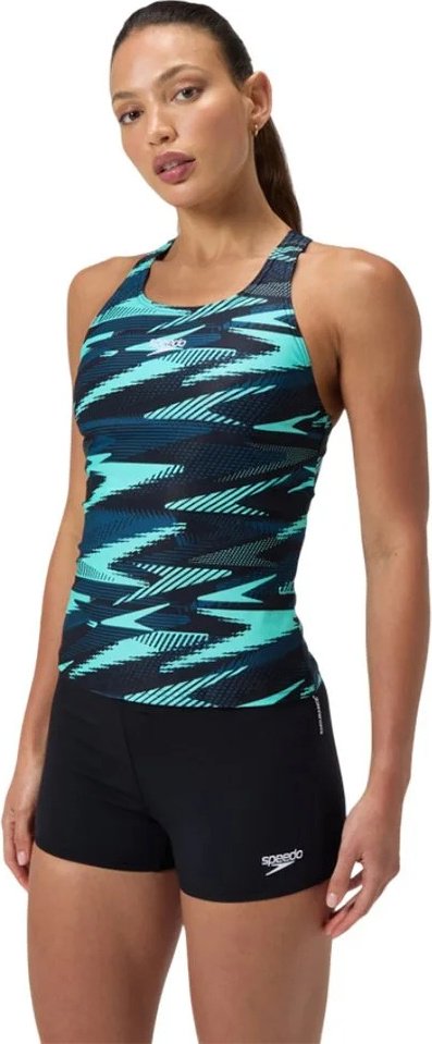 Купальник слитный Speedo черный, голубой