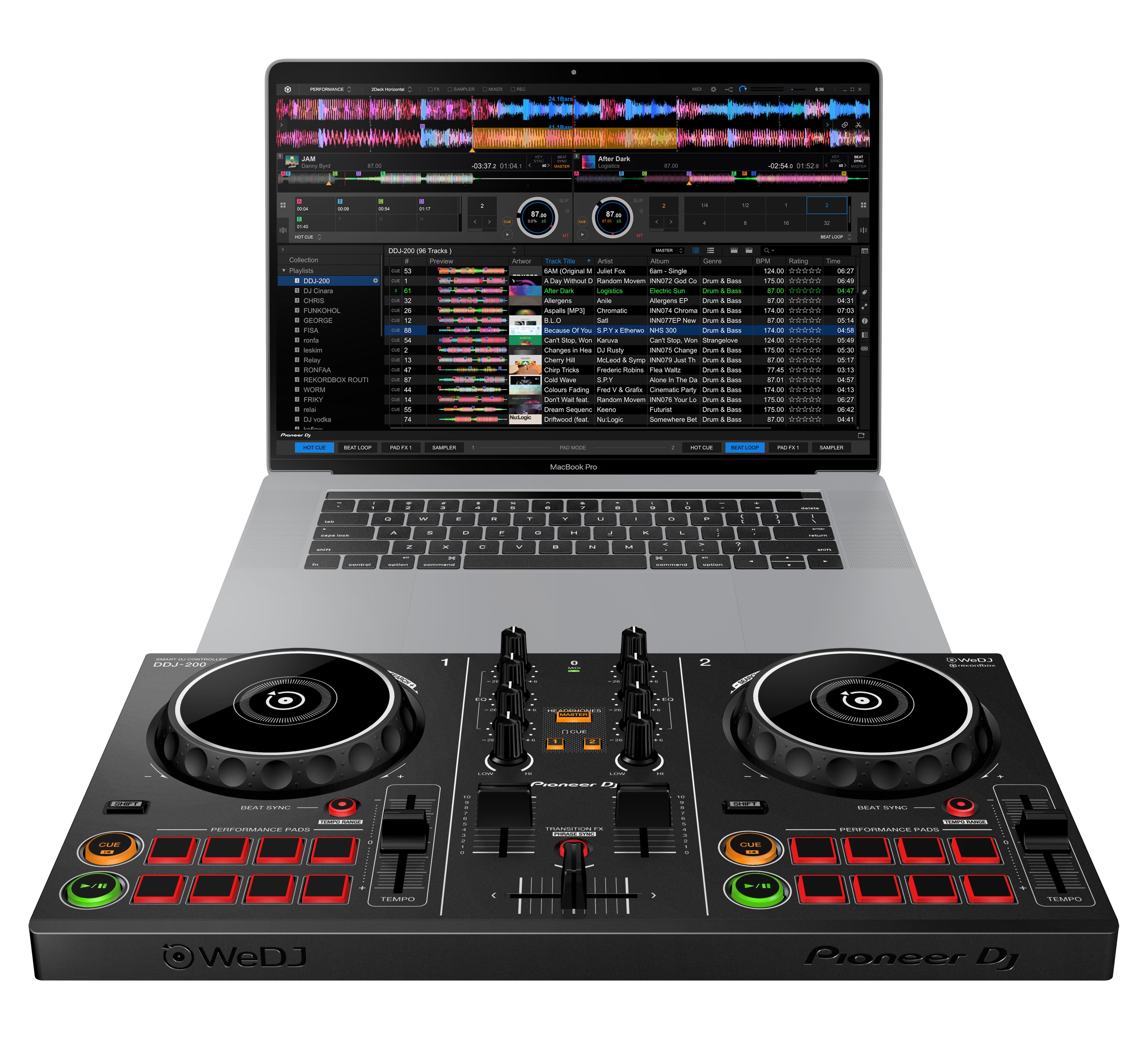 DJ контроллер Pioneer DDJ-200 чёрный купить,0