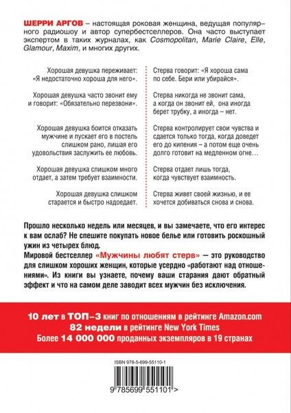 Психология Аргов Ш. Мужчины любят стерв. Руководство для слишком хороших женщин купить,NaN