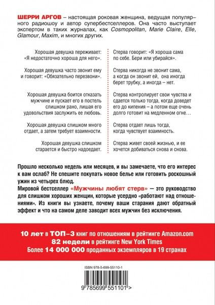 Психология Аргов Ш. Мужчины любят стерв. Руководство для слишком хороших женщин купить,NaN
