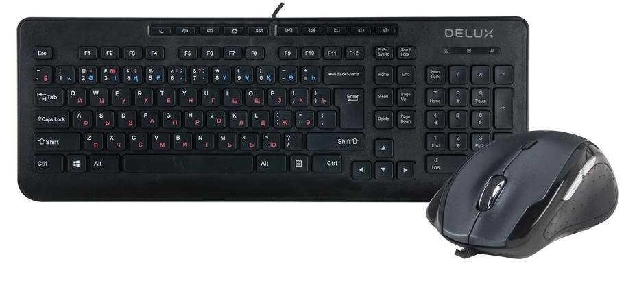 Клавиатура+мышь Delux DLD-6220OUB черная купить,0