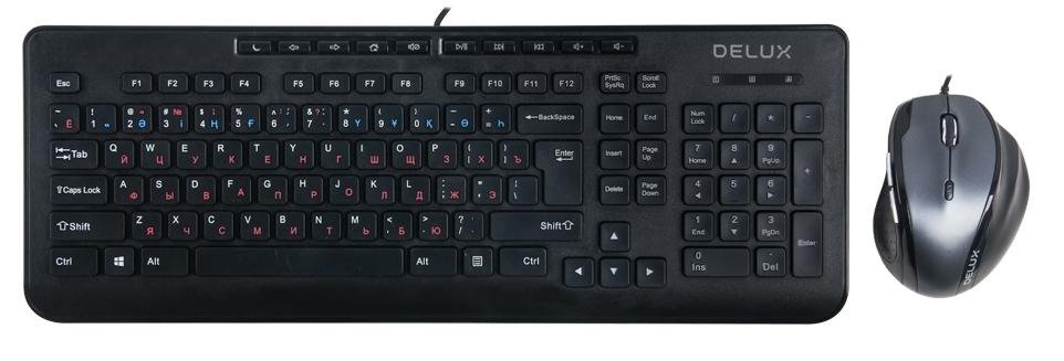 Клавиатура+мышь Delux DLD-6220OUB черная