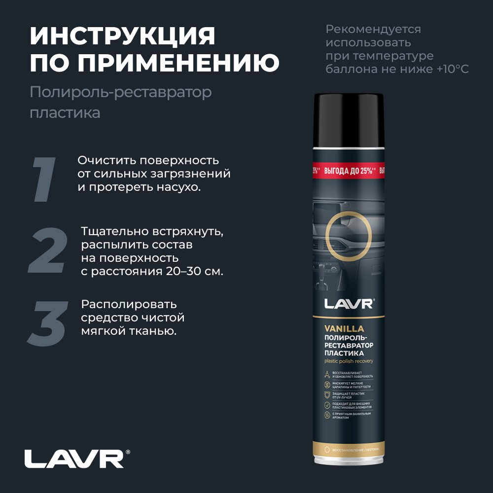 LAVR полироль для пластика Ln2450 1 л