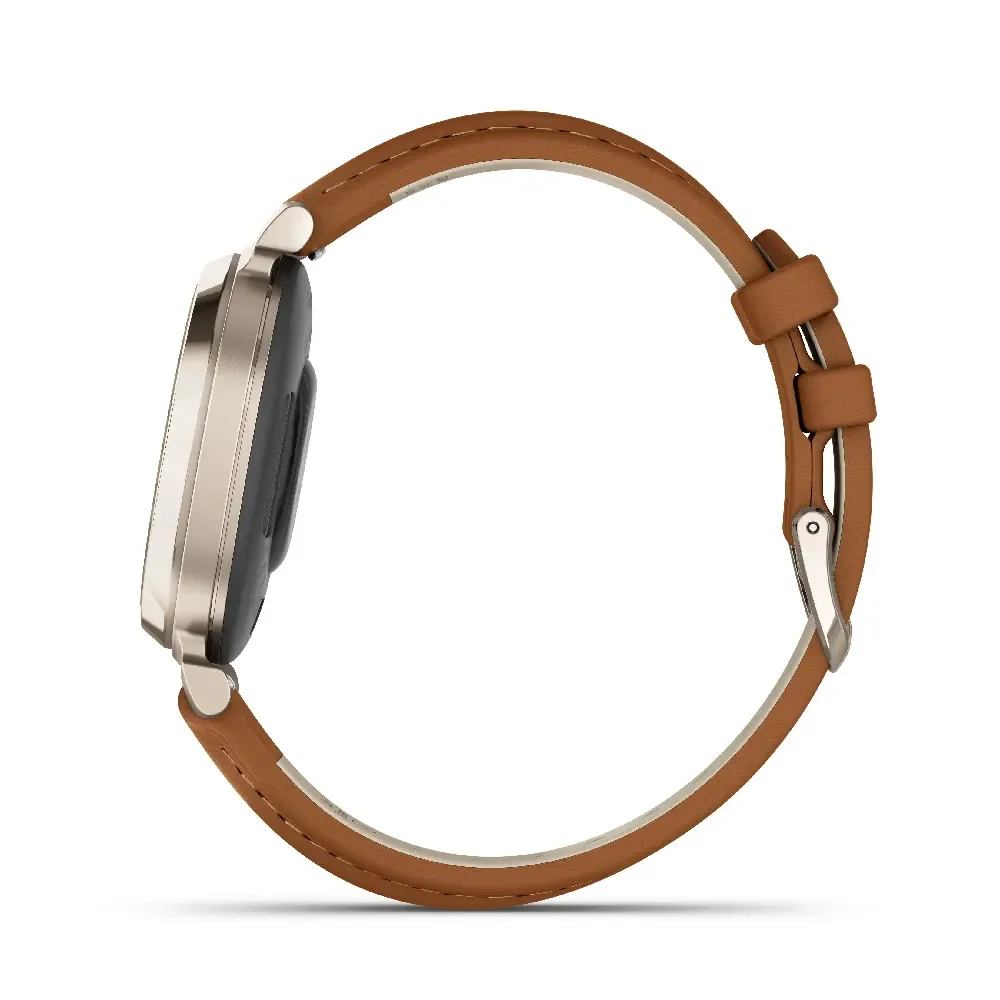 Смарт-часы Garmin Lily 2 Classic with Tan Leather Band 010-02839-02 35мм Cream Gold купить,0