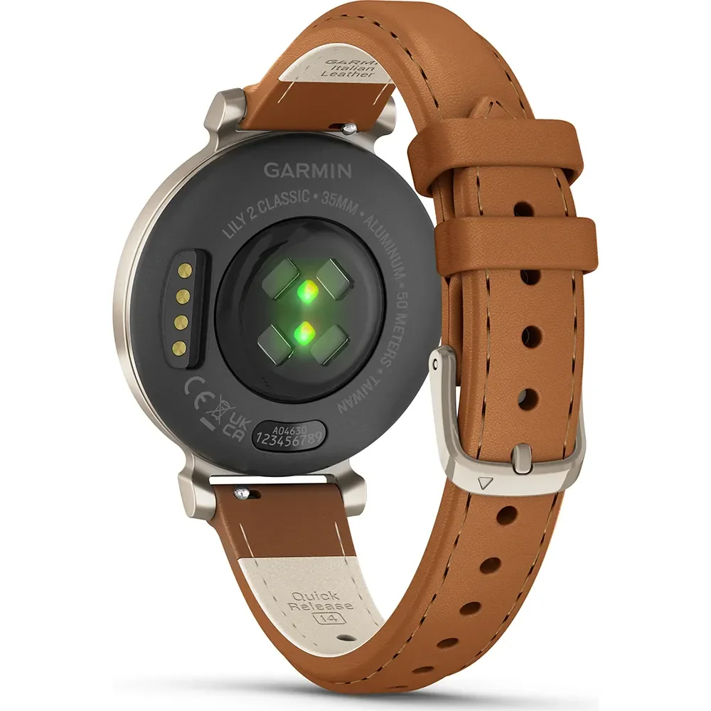 Смарт-часы Garmin Lily 2 Classic with Tan Leather Band 010-02839-02 35мм Cream Gold купить,0