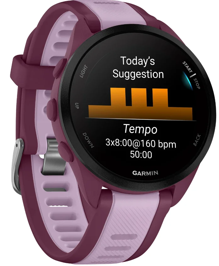 Смарт-часы Garmin Forerunner 165 Music Mist Berry Lilac 010-02863-33 43мм сиренево-бордовые купить,0