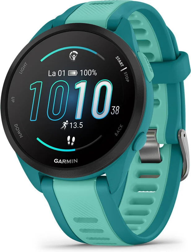Смарт-часы Garmin Forerunner 165 Music Turquoise Aqua 010-02863-32 43мм салатово-зеленый