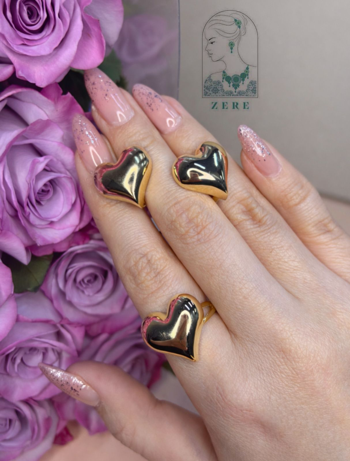 Комплект Zere Golden Heart ZR100126/2 золото 6.18гр купить,474555