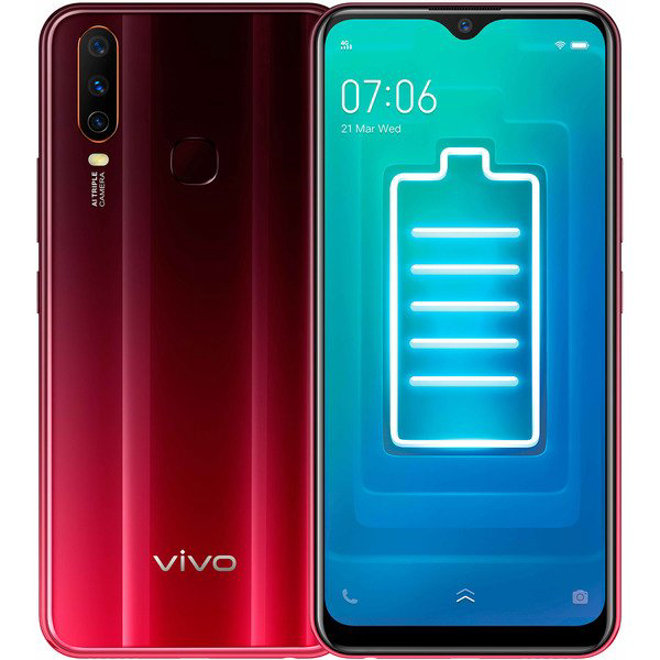 Смартфон Vivo Y12 64Gb Burgundy Red купить,NaN
