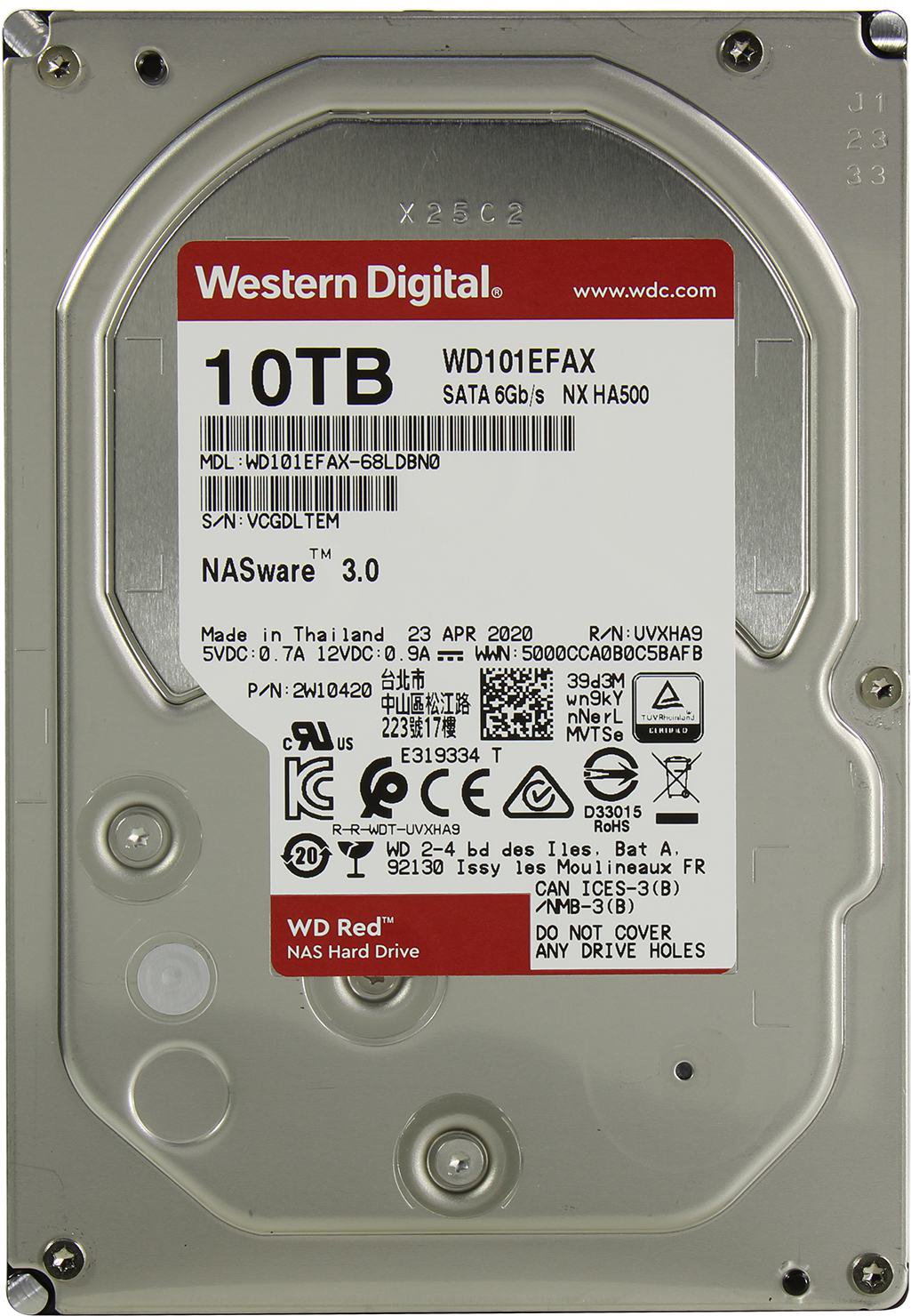 Жесткий диск HDD Western Digital Red WD101EFBX 10Tb 