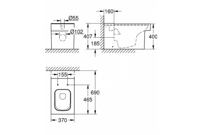 Унитаз Grohe Cube Ceramic 3948400H белый купить,0