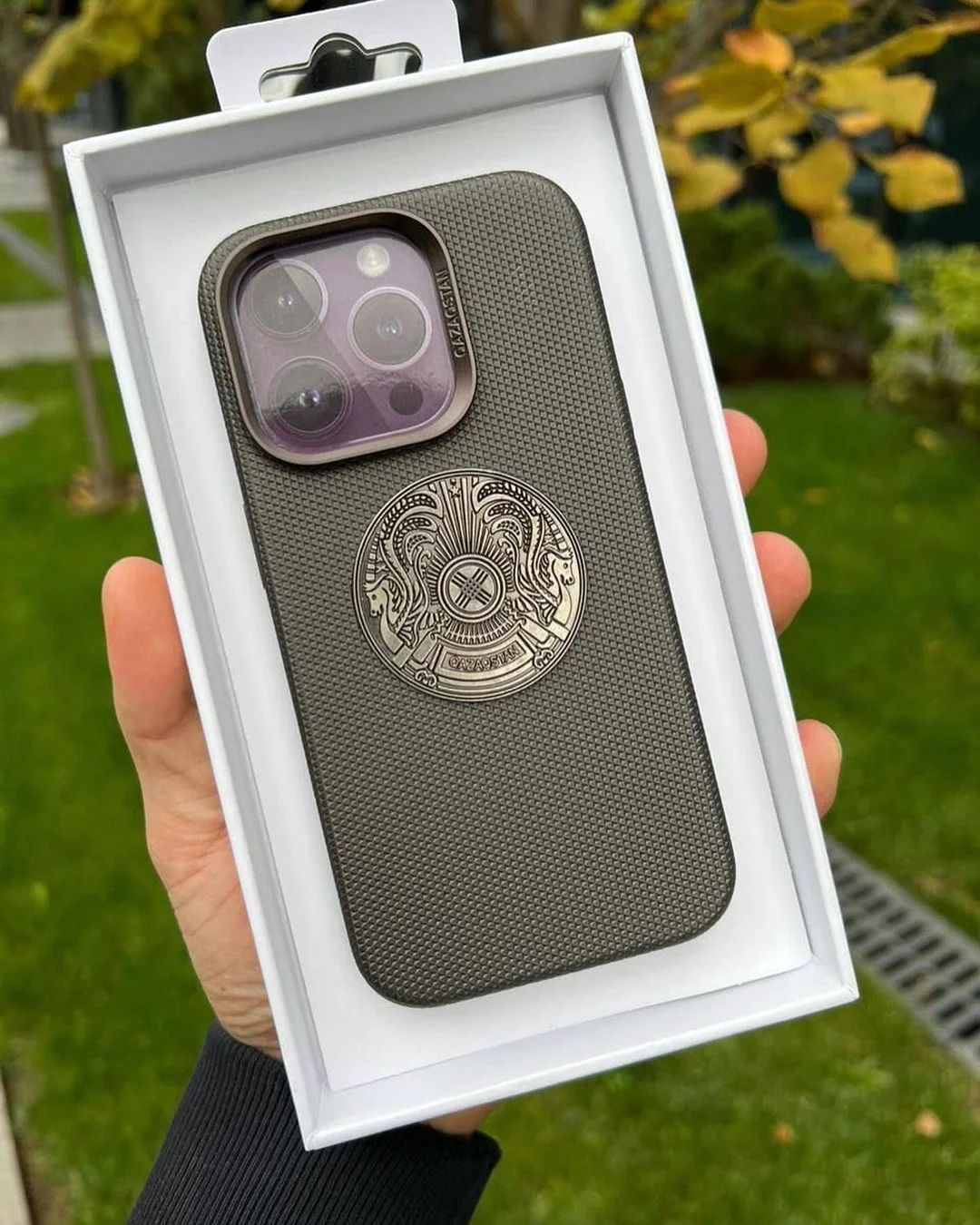 Чехол Marroke для Apple iPhone 14 Pro Max Qazaqstan Leather Black