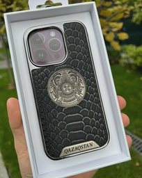 Чехол Marroke для Apple iPhone 14 Pro Max Qazaqstan Leather Black